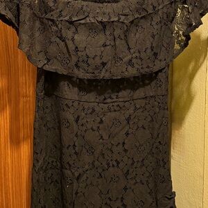 Isaac Mizrahi Strapless Black Lace Dress